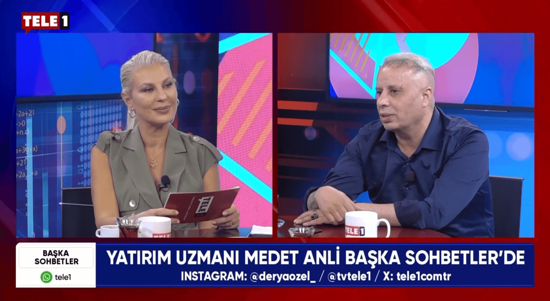 Şu anda Tele1’de “Başka Sohbetler” programında Derya Özel’in konuğu olarak yayındayım.